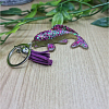 Purple Mixed Resin And Glitter Resin Koi Fish Keychain Keyring (5)