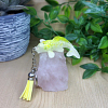 Yellow White Glitter And Resin Koi Fish Keychain Keyring