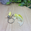 Yellow White Glitter And Resin Koi Fish Keychain Keyring