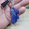 Blue Shimmer Glitter Koi Fish Keychain / Keyring