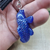 Blue Shimmer Glitter Koi Fish Keychain / Keyring