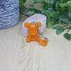 Orange Bear Resin Key Ring