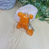 Orange Bear Resin Key Ring