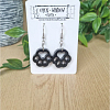 Black Resin Cat - Dog Paw Print Earrings (4)