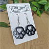 Black Resin Cat - Dog Paw Print Earrings (4)