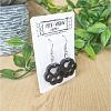 Black Resin Cat - Dog Paw Print Earrings (4)