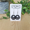 Black Resin Cat - Dog Paw Print Earrings (4)