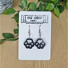 Black Resin Cat - Dog Paw Print Earrings (4)