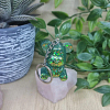 Green Resin And Glitter Bear Keychain Keyring