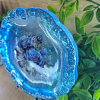 Stylish Large Holographic Blue Butterfly Resin Trinket Tray – elegant small resin tray
