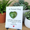 Comforting Green Glitter - Gold Green Resin Heart Pocket Hug – cute handmade resin pocket hug