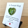 Comforting Green Glitter - Gold Green Resin Heart Pocket Hug – cute handmade resin pocket hug