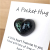 Thoughtful Black Resin With Blue Green Streaks Resin Heart Pocket Hug – portable resin pocket hug