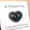 Thoughtful Black Resin With Blue Green Streaks Resin Heart Pocket Hug – portable resin pocket hug