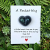 Thoughtful Black Resin With Blue Green Streaks Resin Heart Pocket Hug – portable resin pocket hug