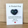 Thoughtful Black Resin With Blue Green Streaks Resin Heart Pocket Hug – portable resin pocket hug