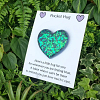 Tiny Blue Green Shimmer Glitter Resin Heart Pocket Hug – encouraging resin pocket hug
