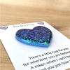 Tiny Blue Green Shimmer Glitter Resin Heart Pocket Hug – encouraging resin pocket hug