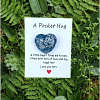 Comforting Blue Glitter Silver Flake Resin Heart Pocket Hug – cute handmade resin pocket hug