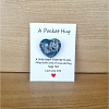 Comforting Blue Glitter Silver Flake Resin Heart Pocket Hug – cute handmade resin pocket hug