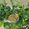 Gold Flake Clear Resin Heart Pendant Necklace (1)