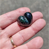 Thoughtful Black Resin With Blue Green Streaks Resin Heart Pocket Hug – portable resin pocket hug