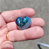 Handmade Blue Green Mermaid Glitter Resin Heart Pocket Heart – small comforting resin hug