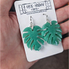 Monstera Green Leaf Earrings – Green Resin Earrings (3)