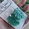 Monstera Green Leaf Earrings – Green Resin Earrings (3)