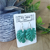 Monstera Green Leaf Earrings – Green Resin Earrings (3)