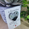 Silver Glitter Black Resin Heart Pocket Hug Open Window Crafts