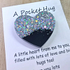 Silver Glitter Black Resin Heart Pocket Hug (2)