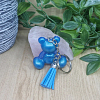 Blue Resin Bear Keychain