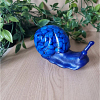 Handcrafted Large Blue Resin And Blue Stones Resin Snail – charming miniature resin snail
