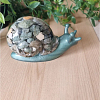 Handcrafted Large Green Tones Resin And Stones Snail – charming miniature resin snail