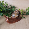 Handcrafted Earth Tone Pebbles Resin Snail 3 – charming miniature resin snail