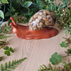 Cute Bronze Stone Resin Large Snail – slow and steady resin snail