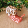 Tiny Earth Tone Stones Brown Resin Large Snail – detailed glossy resin snail
