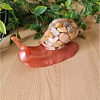 Tiny Earth Tone Stones Brown Resin Large Snail – detailed glossy resin snail