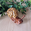 Tiny Brown Pebble Resin Large Snail – detailed glossy resin snail