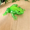 Handmade Light Green Resin And Glow In The Dark Pebbles Large Resin Ornate Frog – realistic detailed resin frog