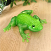 Handmade Light Green Resin And Glow In The Dark Pebbles Large Resin Ornate Frog – realistic detailed resin frog