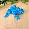 Handmade Blue Pebble Large Resin Ornate Frog – realistic detailed resin frog