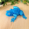 Handmade Blue Pebble Large Resin Ornate Frog – realistic detailed resin frog