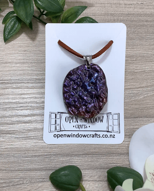 Irregular Purple Resin Pendant  Resin Pendant Necklace