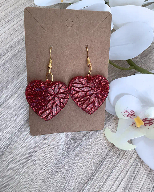 Holographic Shimmer Read Glitter Resin Earrings