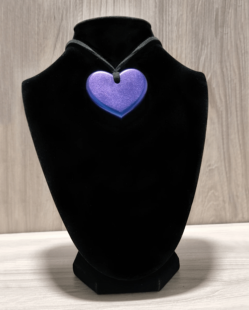 Blue Purple Shimmer Heart Pendant