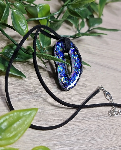 Irregular Glitter Resin Necklace Pendant