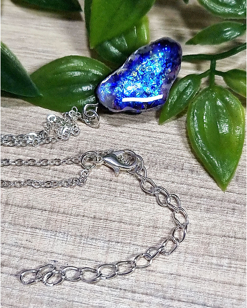 Irregular Geode Glitter Resin Necklace Pendant