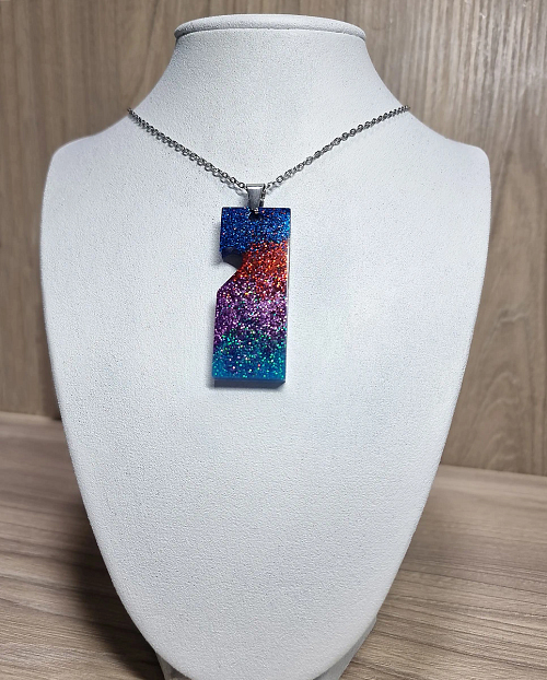 Glitter Color Pendant Necklace (2)
